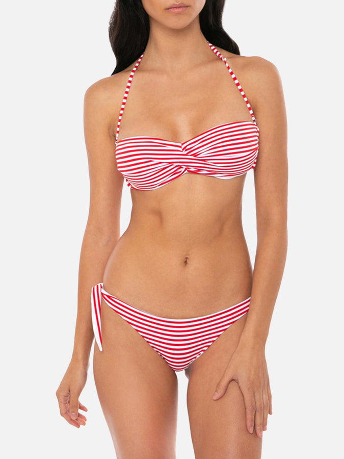 Mc2 Saint Barth Bikini a righe Fascia drappeggiata