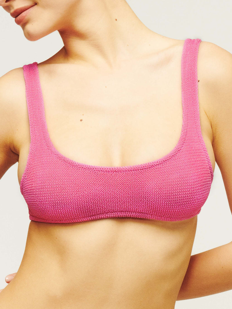 Bralette classica da donna crinkle fucsia lurex Naima