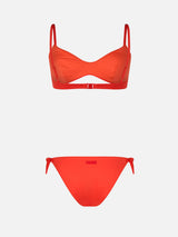 Woman orange scoop bralette bikini May Yali