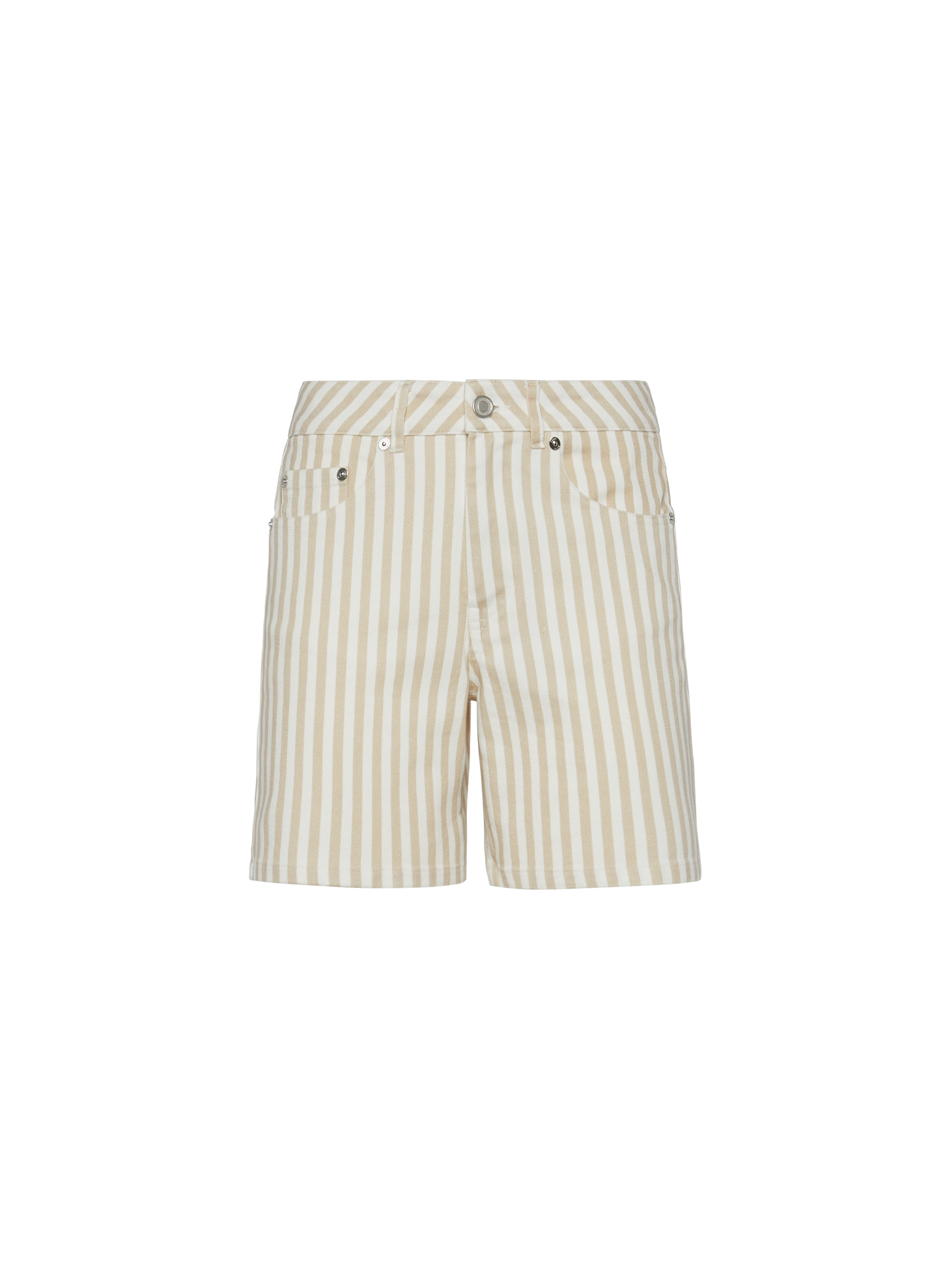 Ann denim bermuda with beige striped print - MC2 Saint Barth