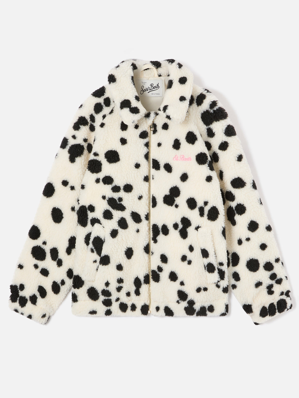 Cream Abel teddy jacket with dalmatian pattern | Special edition