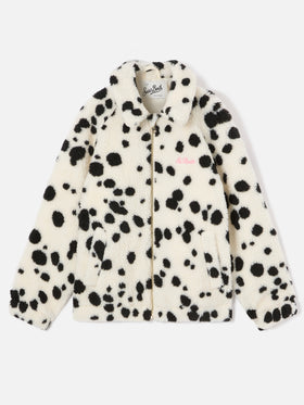 Cream Abel teddy jacket with dalmatian pattern | Special edition