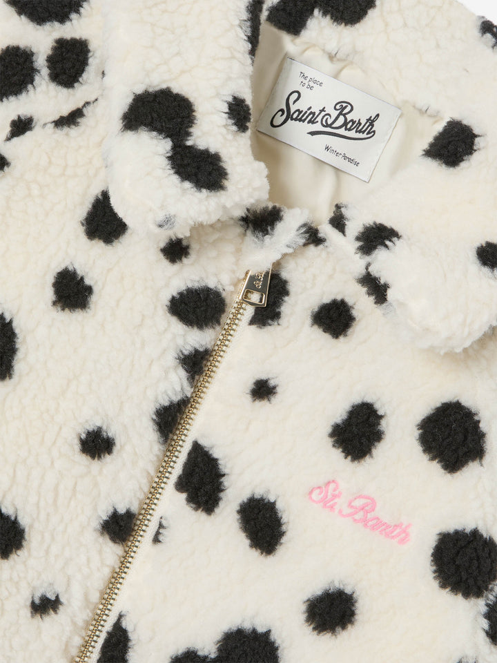 Chaqueta teddy color crema Abel con estampado dálmata | Special edition 