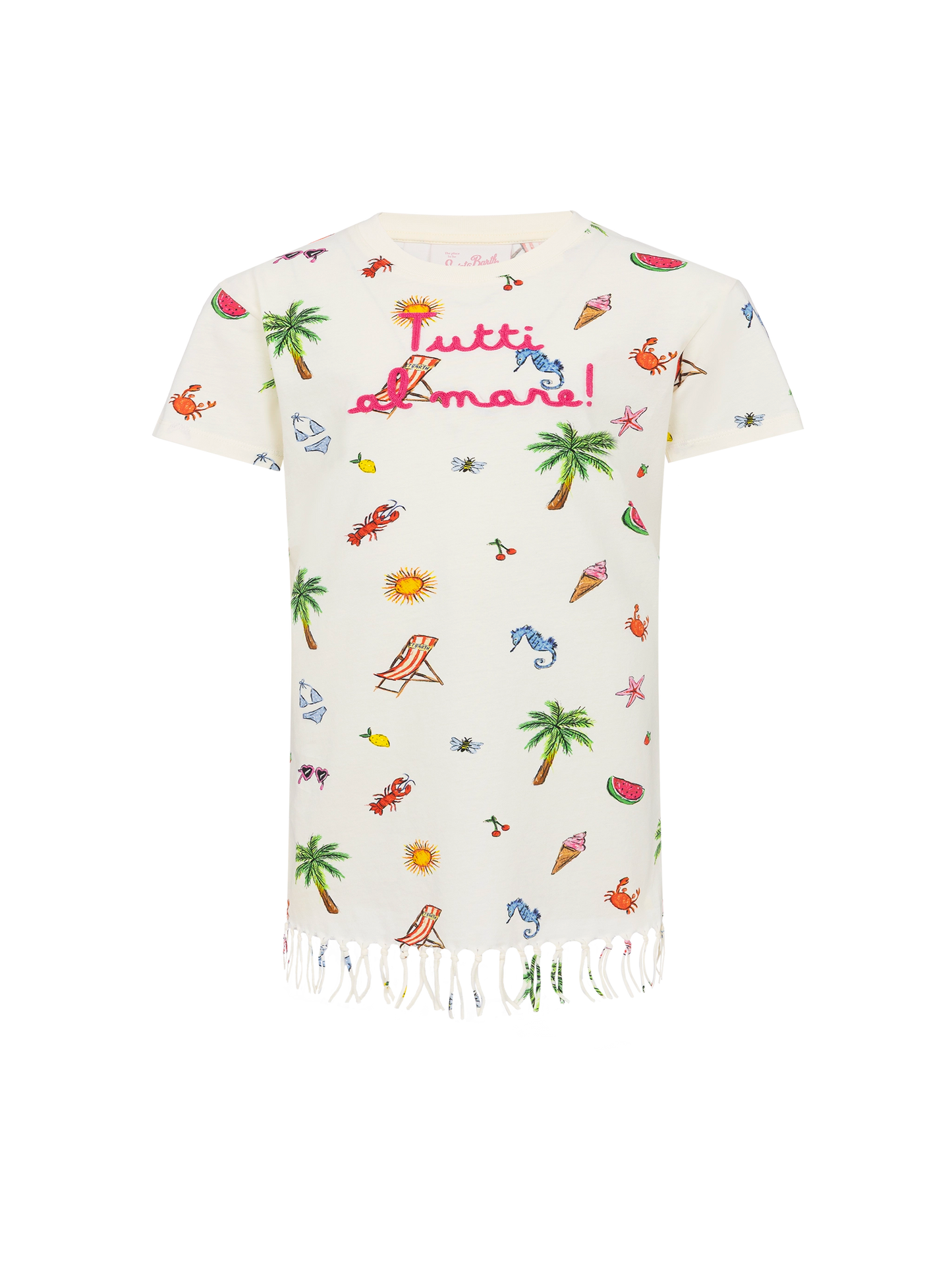 Abbey dress with fringes and Tutti al mare embroidery - MC2 Saint Barth