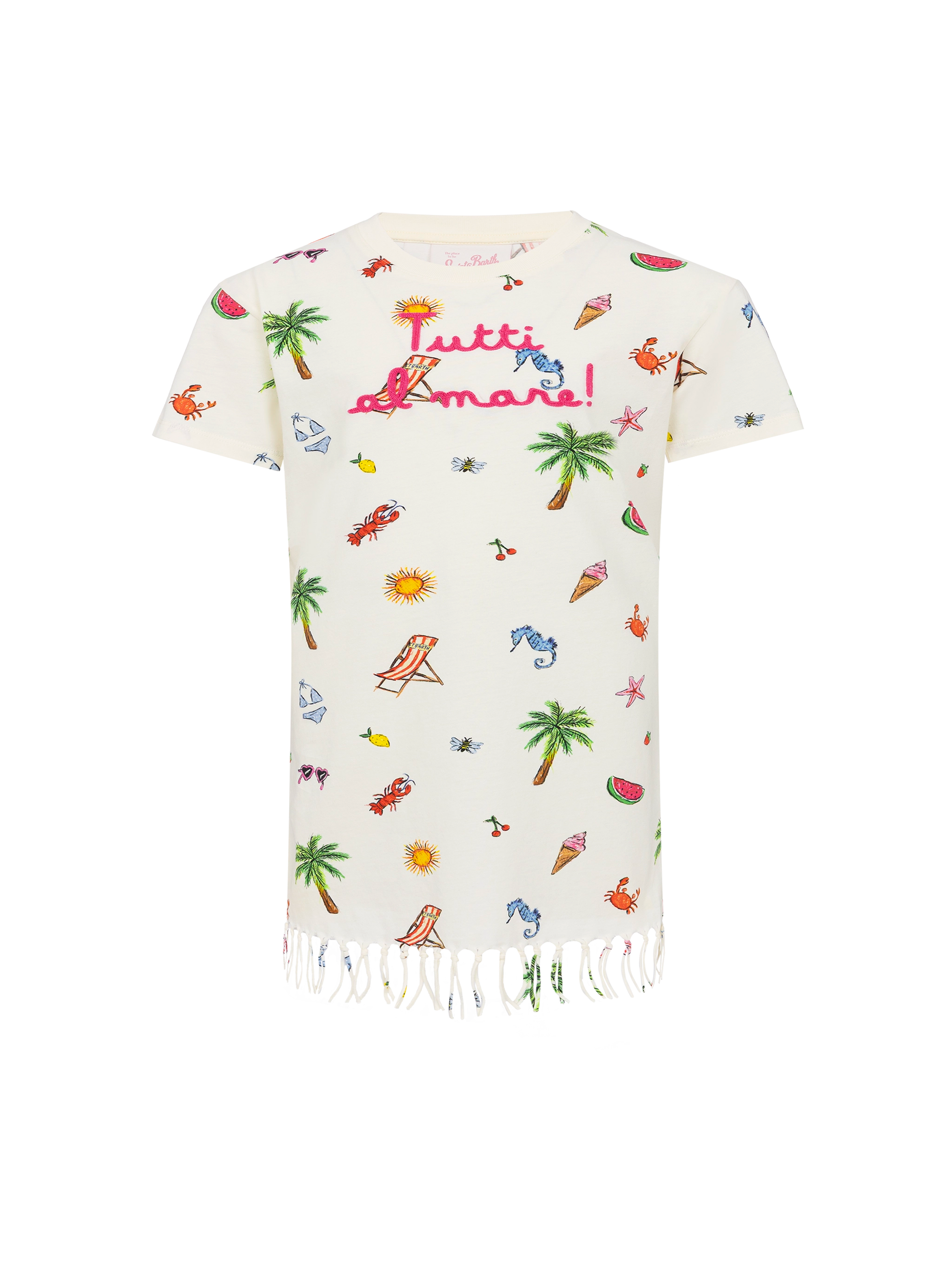 Abbey dress with fringes and Tutti al mare embroidery - MC2 Saint Barth