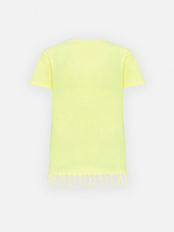 Abbey dress with fringes and  St. Barth local print