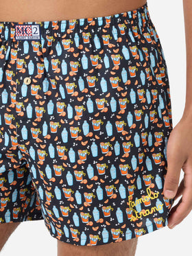 Caleçon boxer en coton Adam à imprimé cocktail 