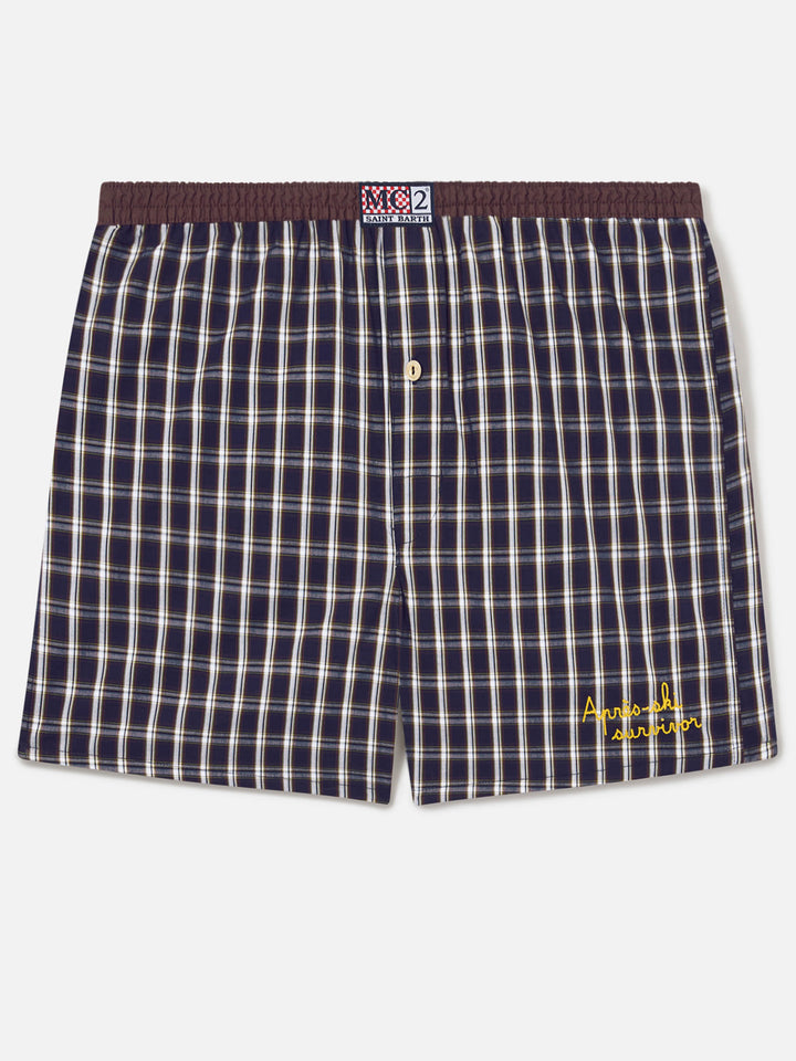 Navy blue Adam Boxer aus Baumwolle mit Tartan-Print 
