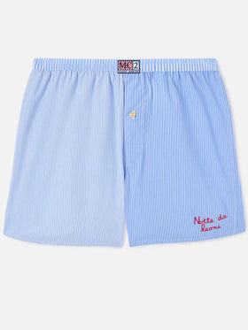 Boxer short rayé Adam Contrast en blue clair et blanc 