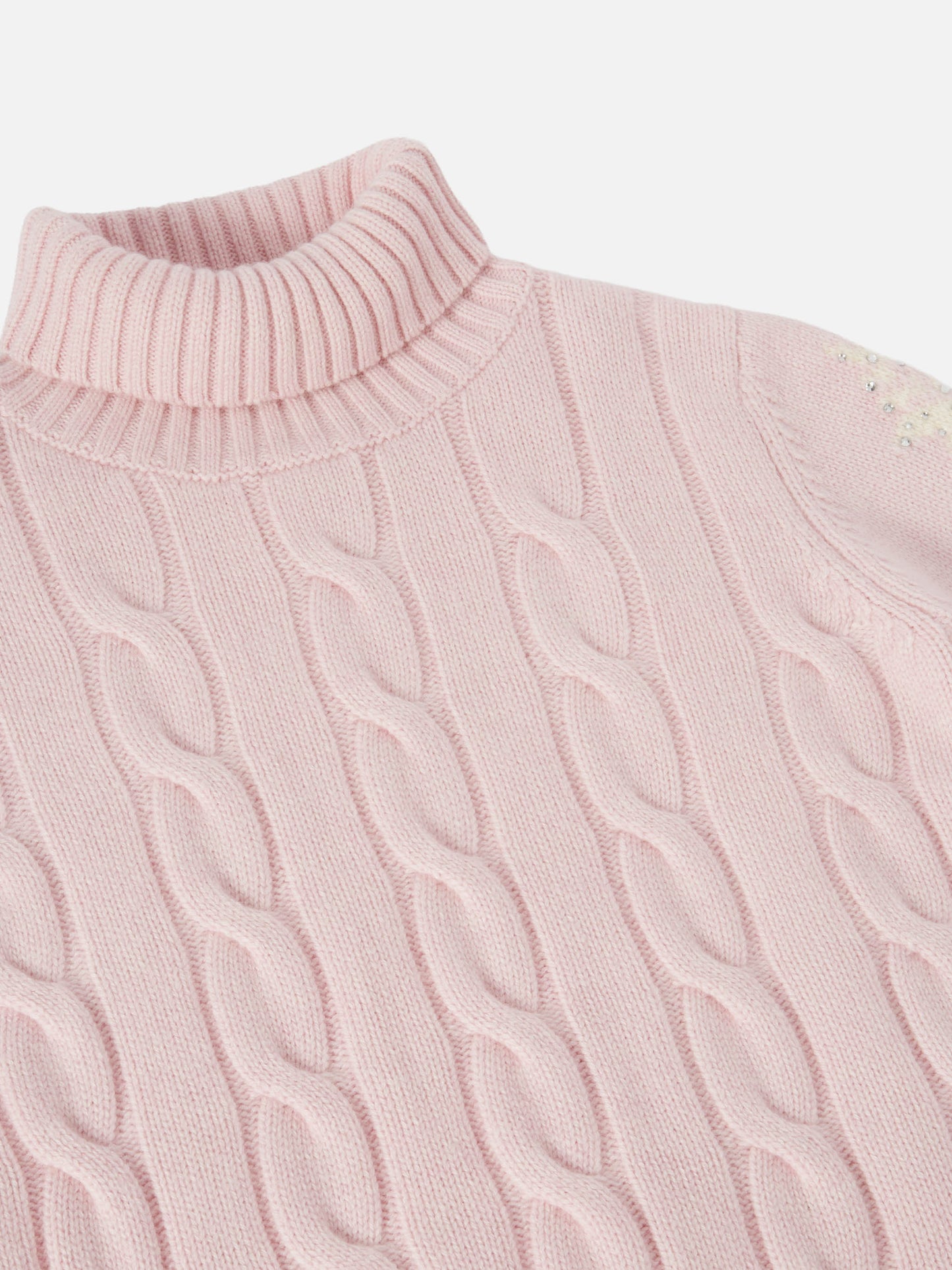 Dolcevita a trecce Adler Jr con decorazioni a fiocco di neve in strass