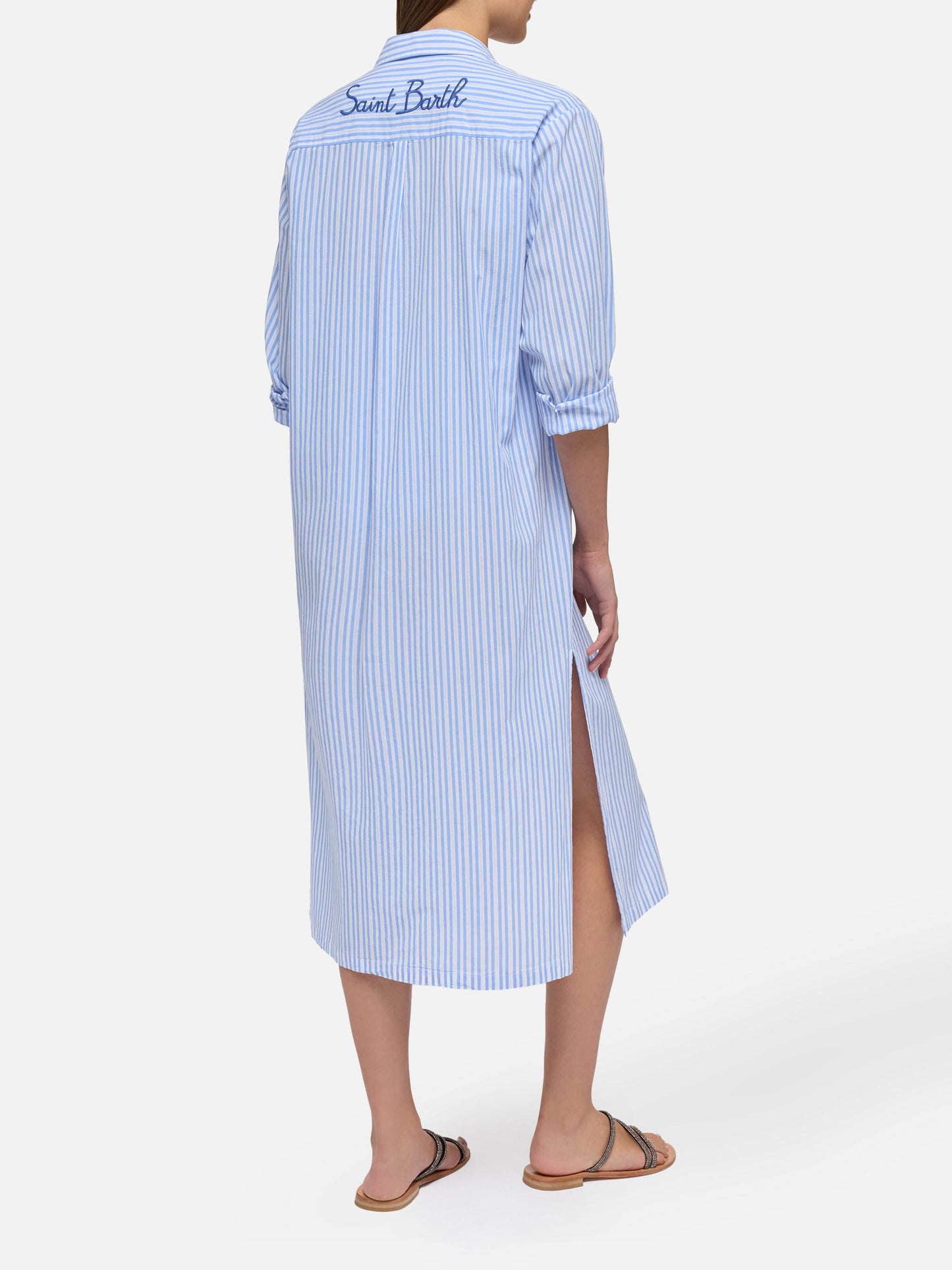 Adeline cotton maxi dress with striped print - MC2 Saint Barth