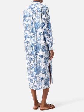 Langes Adeline-Kleid aus Baumwolle mit Toile-de-Jouy-Print 