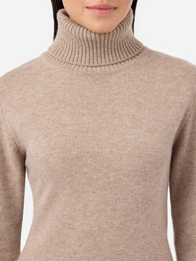 Brea dress in khaki soft-touch wool