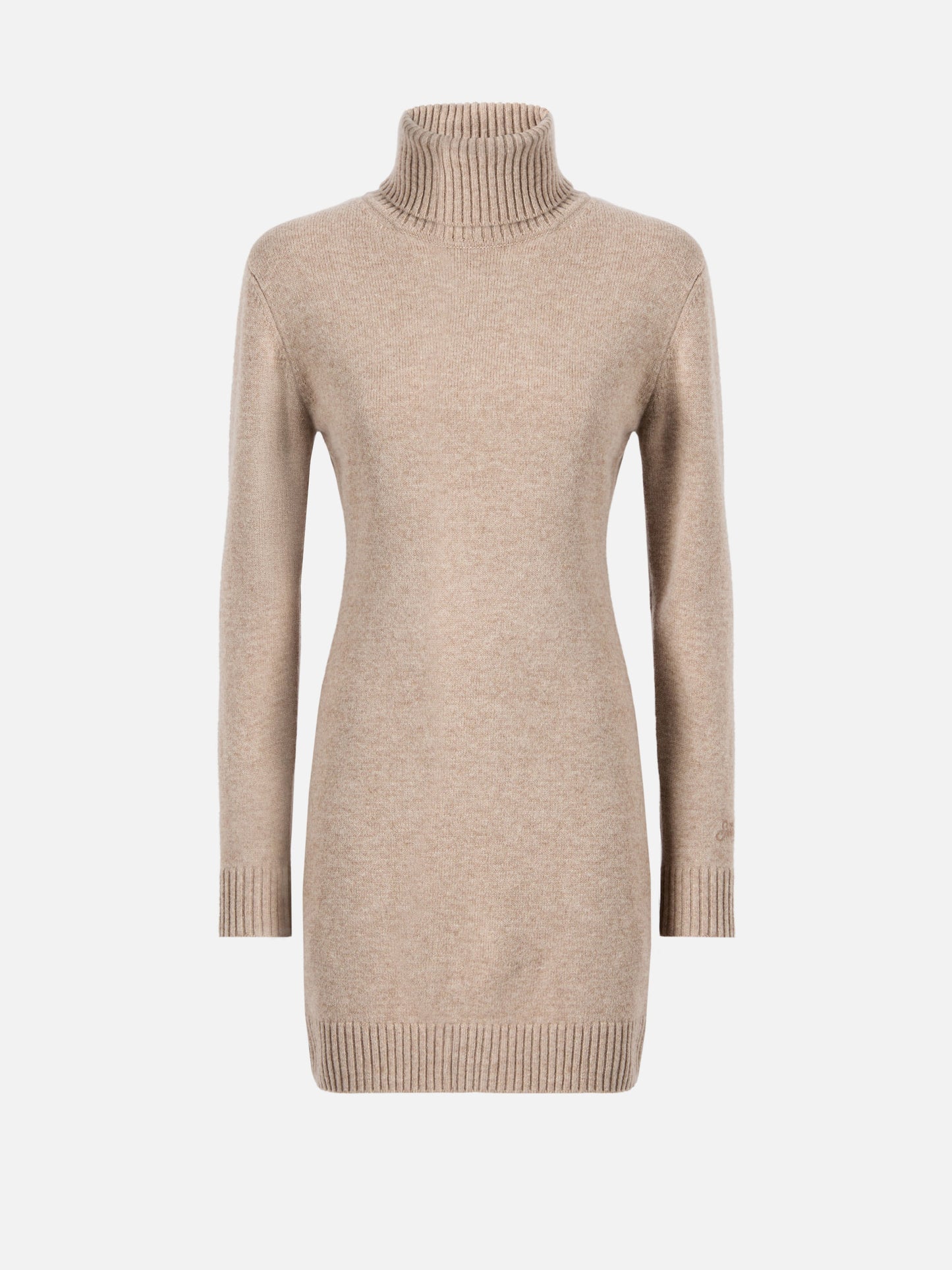 Brea dress in khaki soft-touch wool