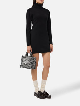 Brea dress in black soft-touch wool
