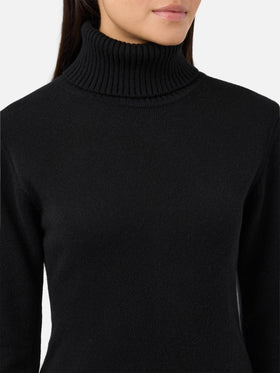 Brea dress in black soft-touch wool