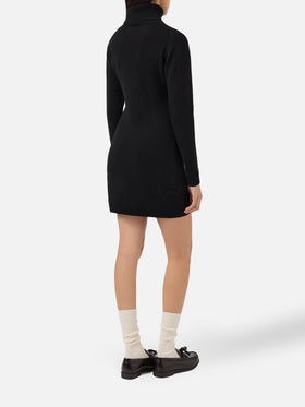 Brea dress in black soft-touch wool
