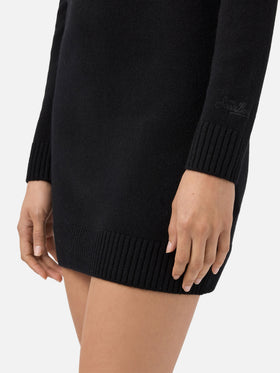 Brea dress in black soft-touch wool