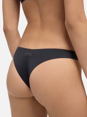 Afrodite heatsealed black cheeky swim briefs - Minerva black heatsealed classic bralette - MC2 Saint Barth