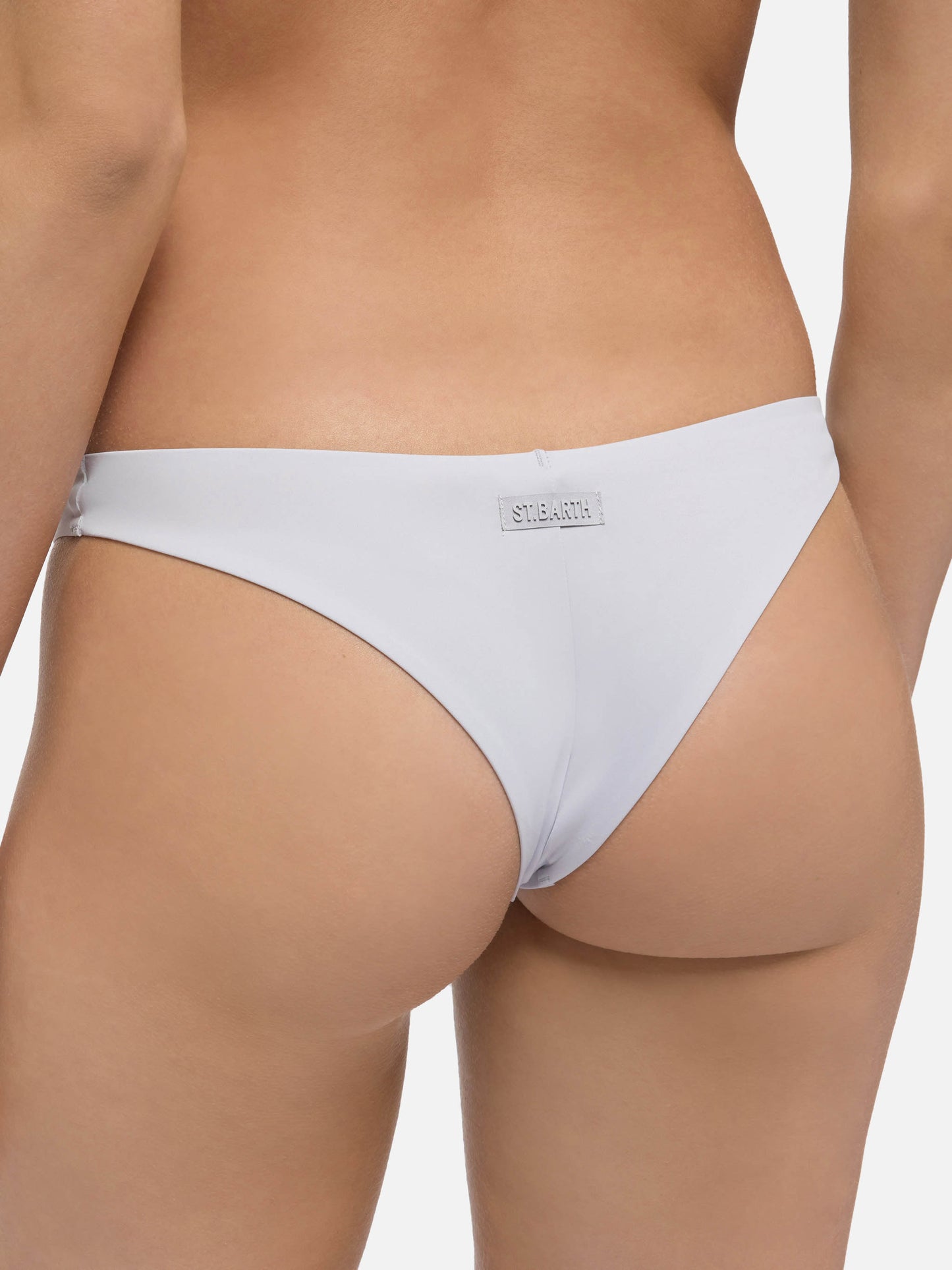 Afrodite heatsealed silver cheeky swim briefs - Minerva silver heatsealed classic bralette - MC2 Saint Barth