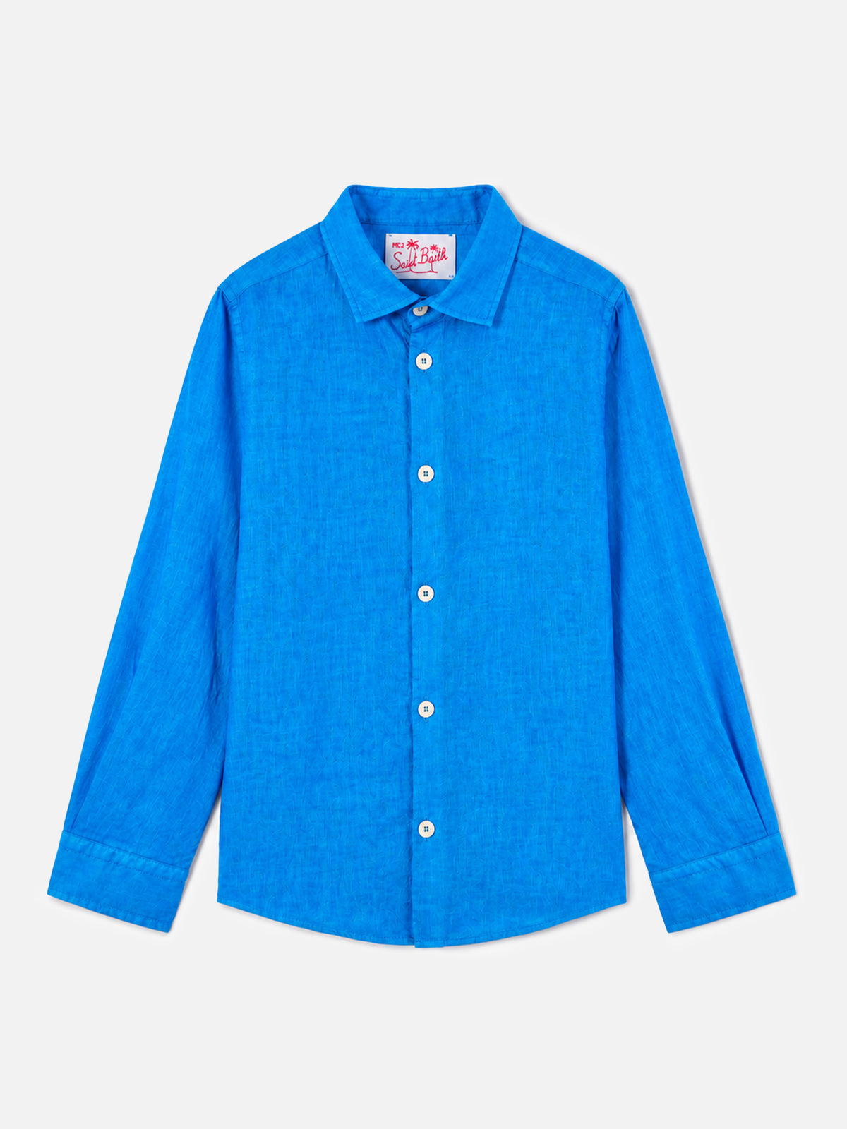 Camicia Agnes blu in lino