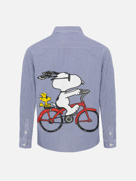 Agnes navy blue cotton shirt with Snoopy print | SNOOPY PEANUTS® SPECIAL EDITION