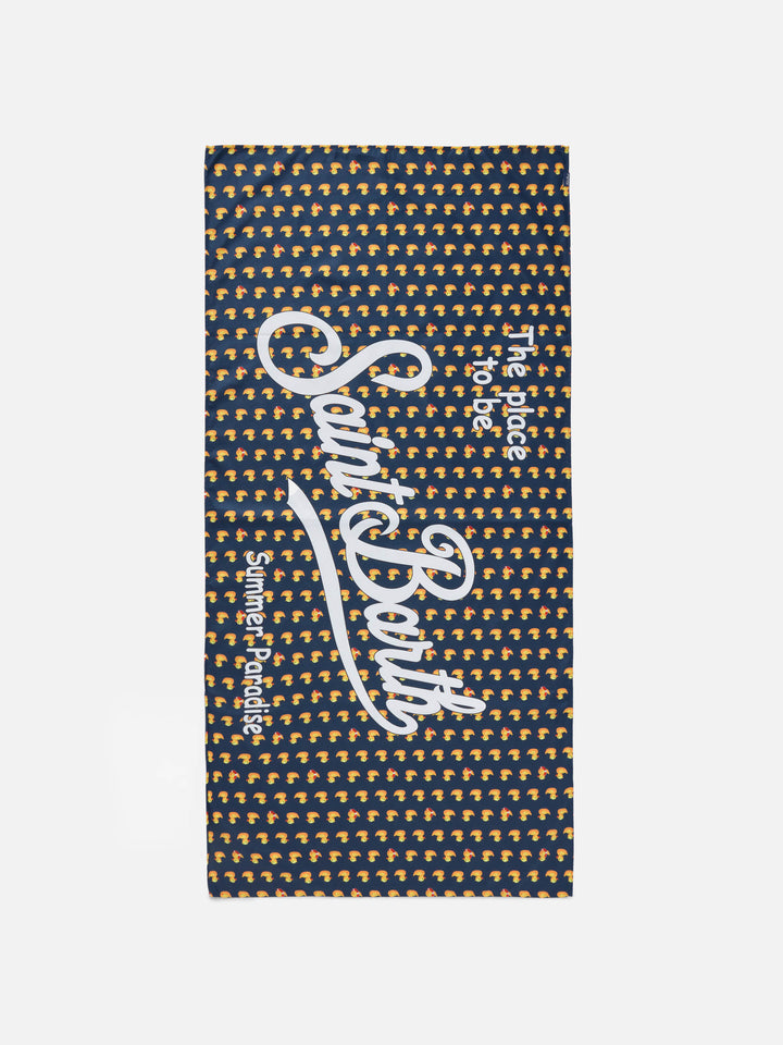 Aidan beach towel with Ducky print and logo