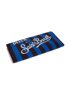 Microfiber striped beach towel Aidan with Inter print | INTER FC SPECIAL EDITION - MC2 Saint Barth