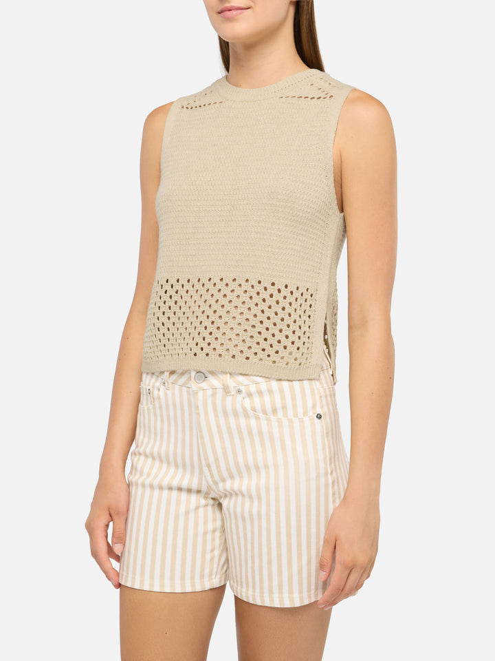 Aire beige crochet top