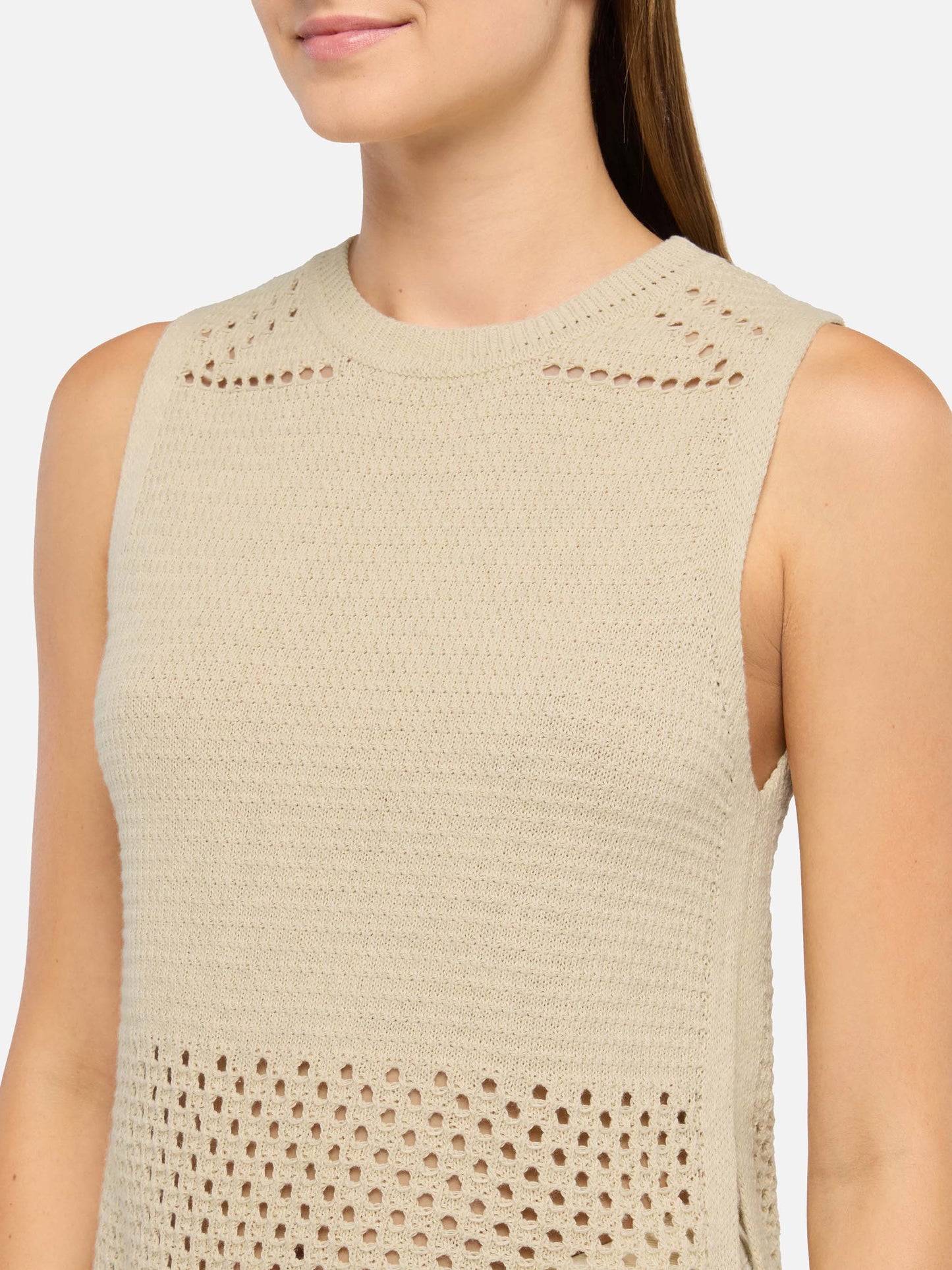 Aire beige crochet top