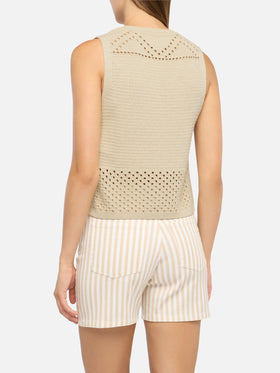 Aire beige crochet top