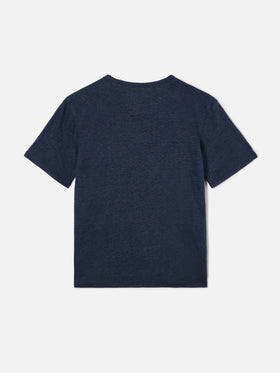 T-shirt Alex in puro lino blu navy