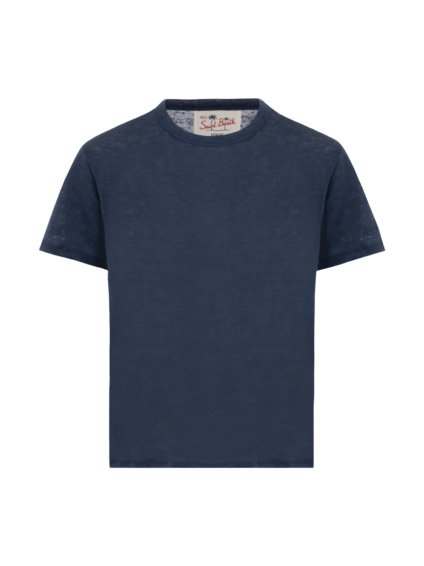 Alex kid navy blue linen jersey t-shirt - MC2 Saint Barth