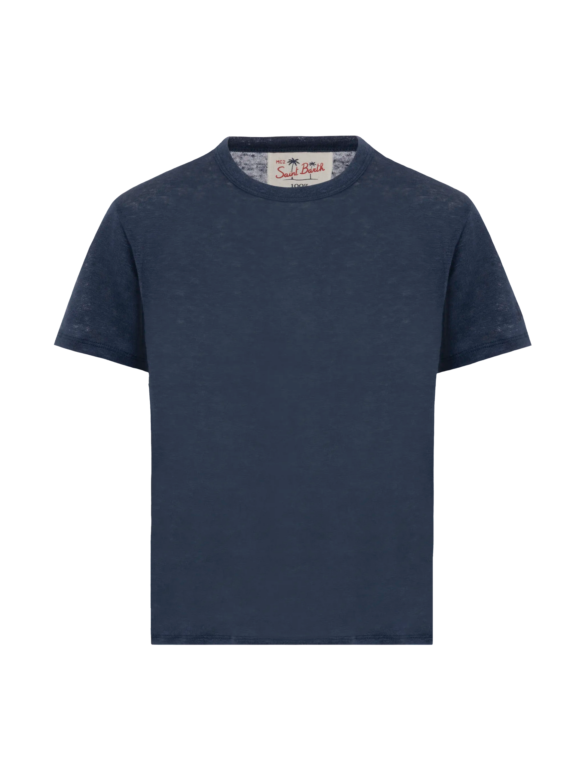 Alex kid navy blue linen jersey t-shirt - MC2 Saint Barth