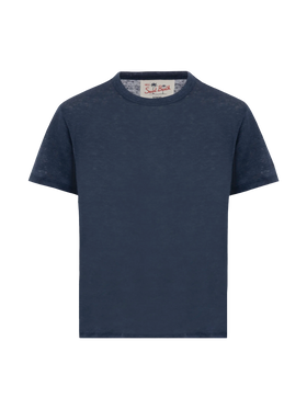 Alex kid navy blue linen jersey t-shirt - MC2 Saint Barth