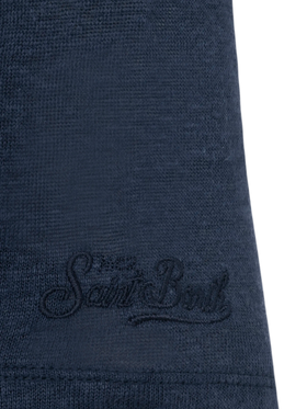 Alex kid navy blue linen jersey t-shirt - MC2 Saint Barth