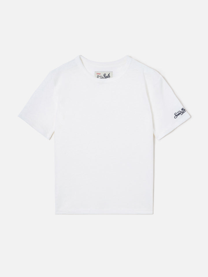 T-shirt Alex in puro lino bianco