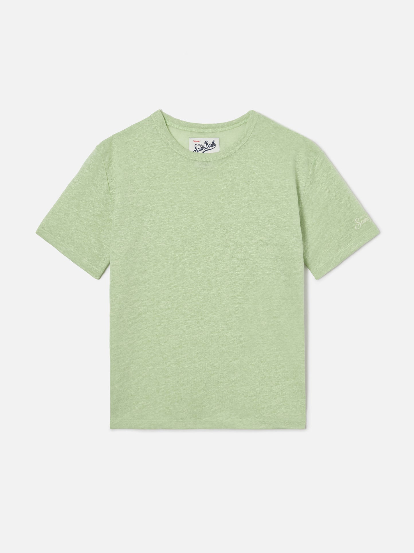 T-shirt Alex in puro lino verde menta