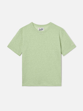 T-shirt Alex in puro lino verde menta