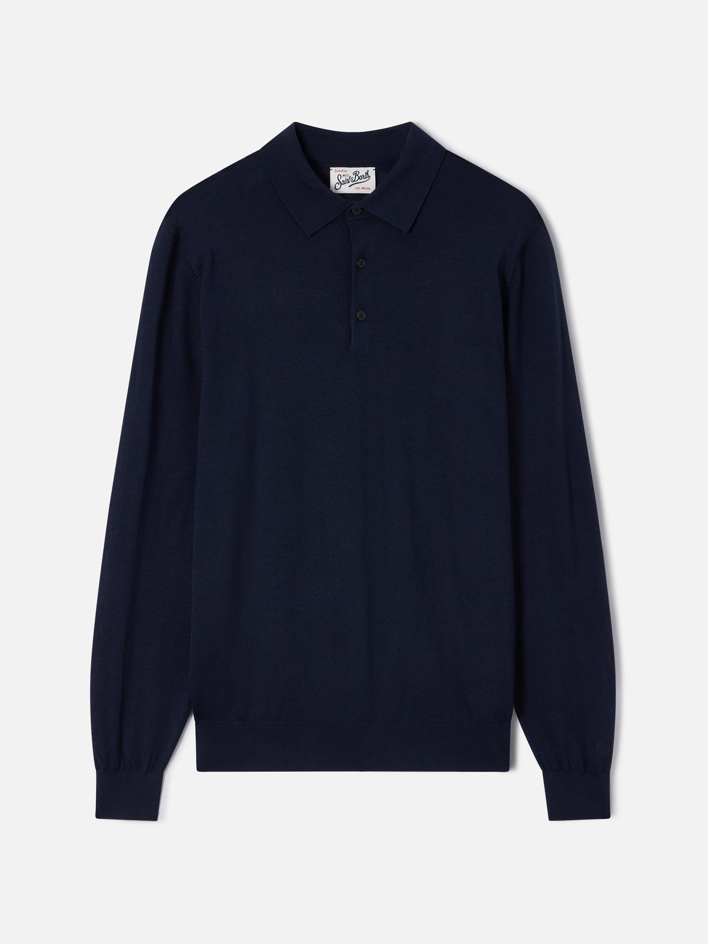 Polo Alfie in Merino blu navy