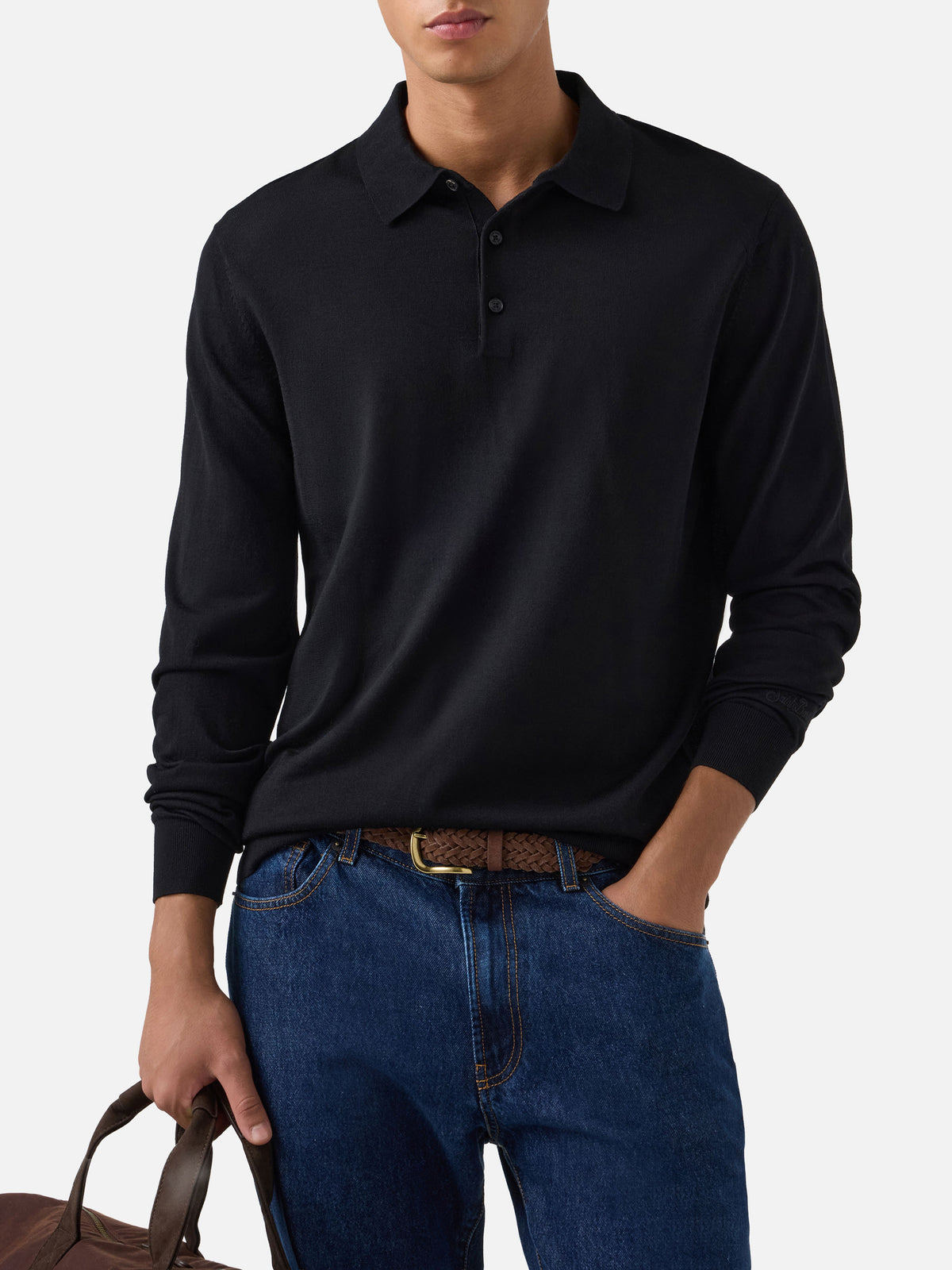 Polo Alfie en Merino negro 