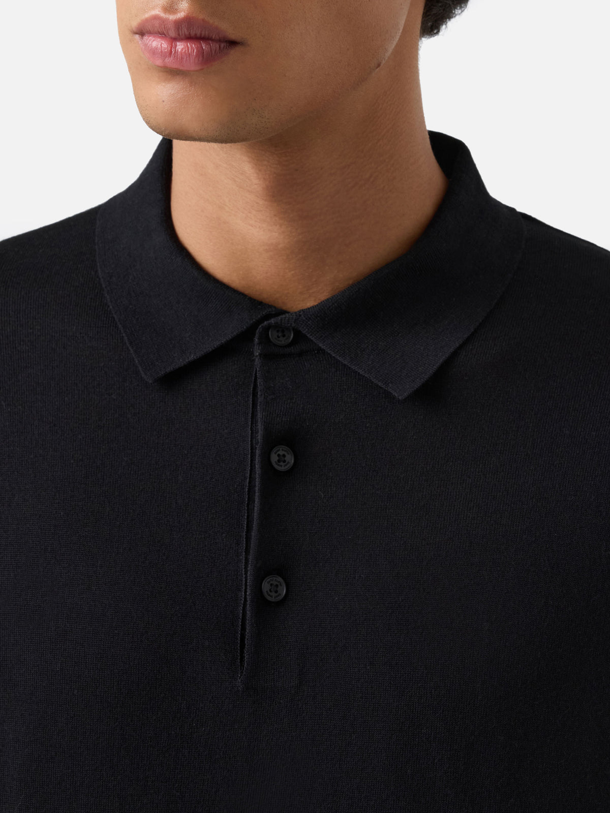 Polo Alfie en Merino negro 
