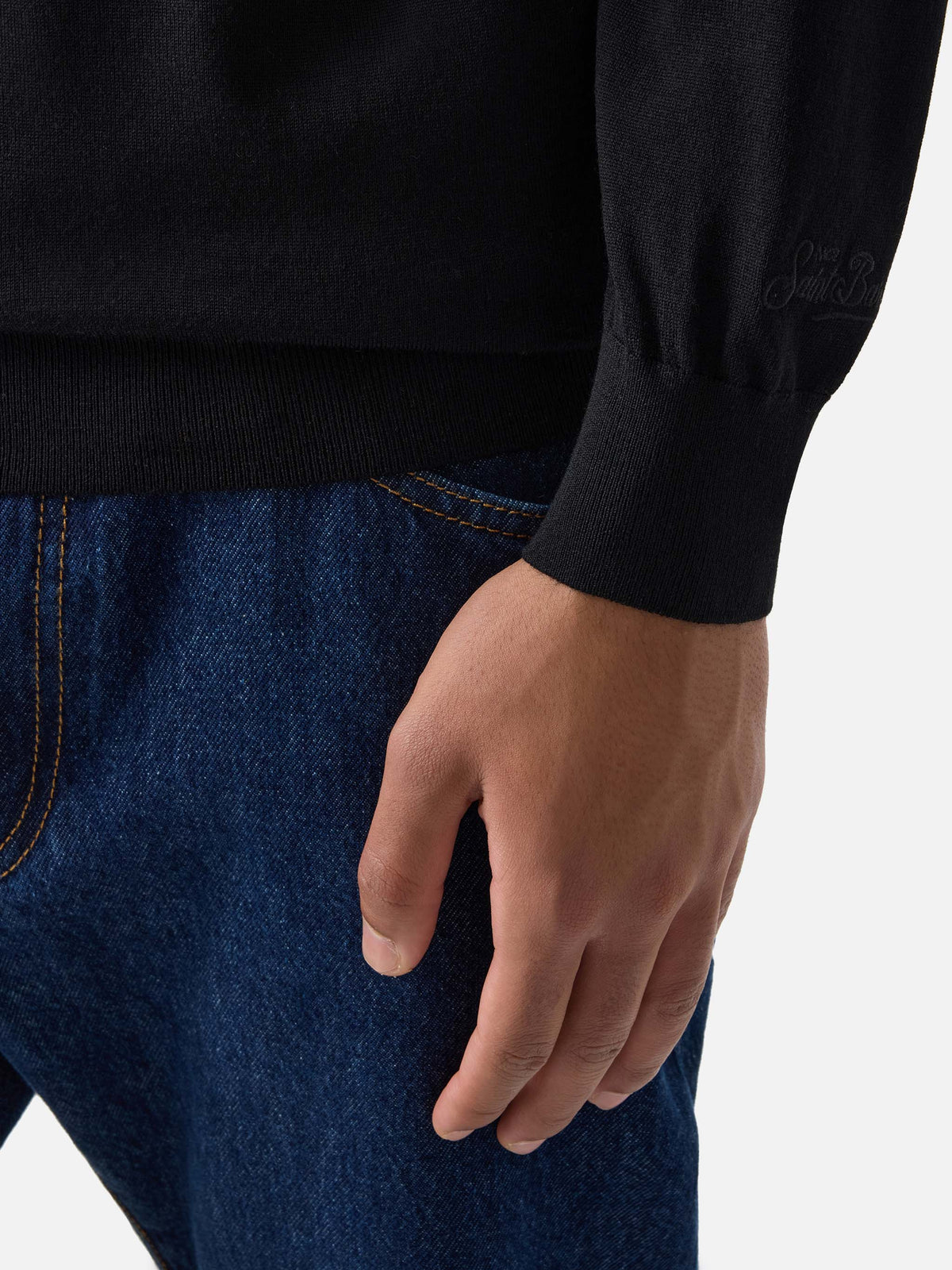 Polo Alfie en Merino negro 
