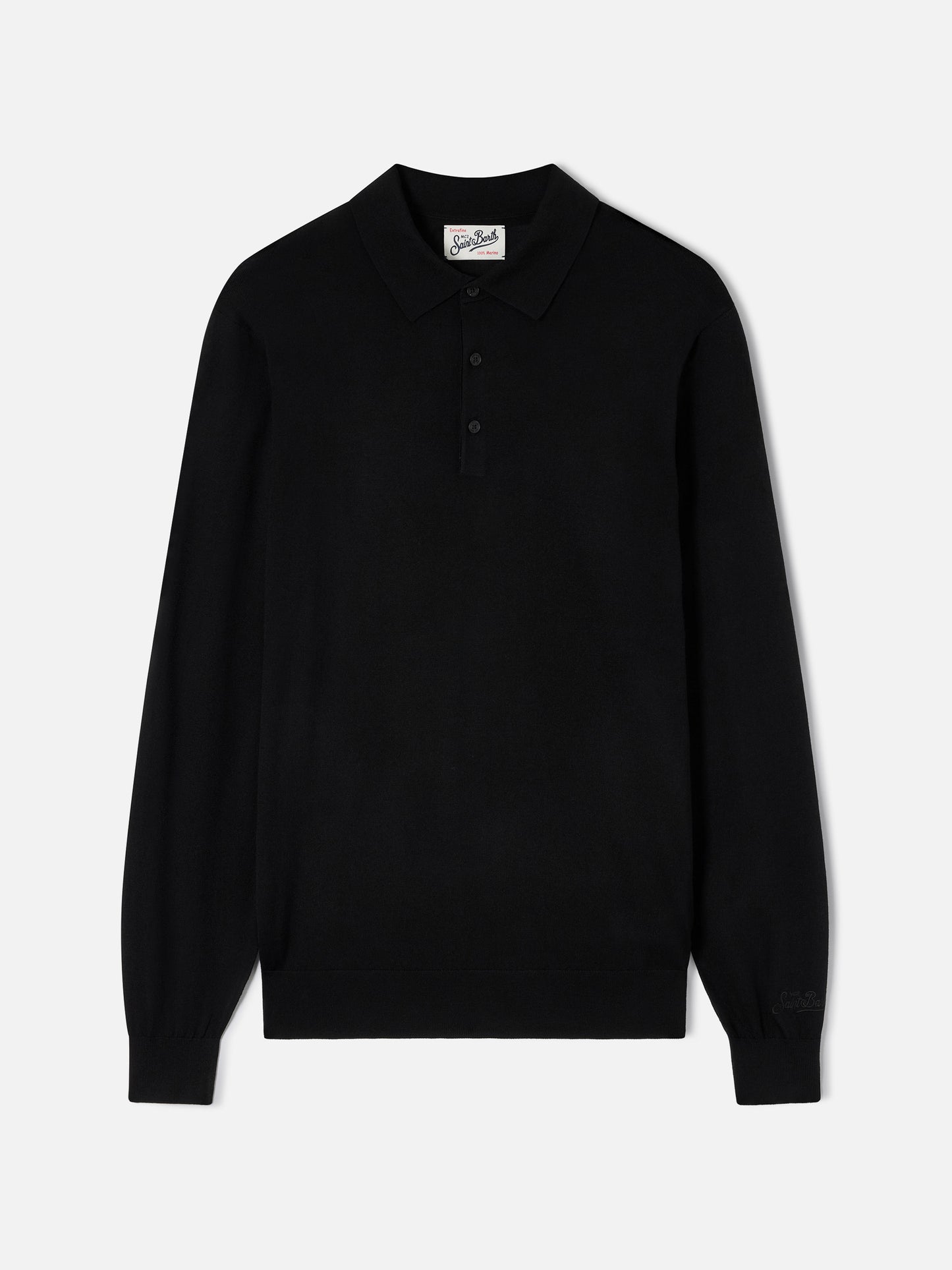 Polo Alfie in Merino nero