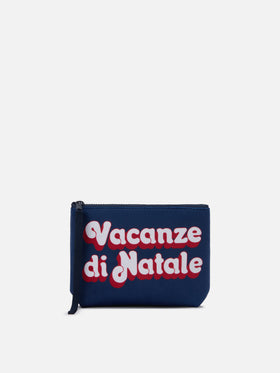 Aline Pouch in wool-effect fabric with Christmas Vacation print | VACANZE DI NATALE SPECIAL EDITION