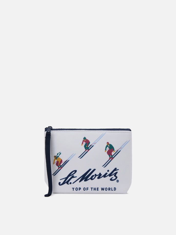 Pochette Aline effetto lana con stampa St. Moritz | ST. MORITZ TOP OF THE WORLD SPECIAL EDITION