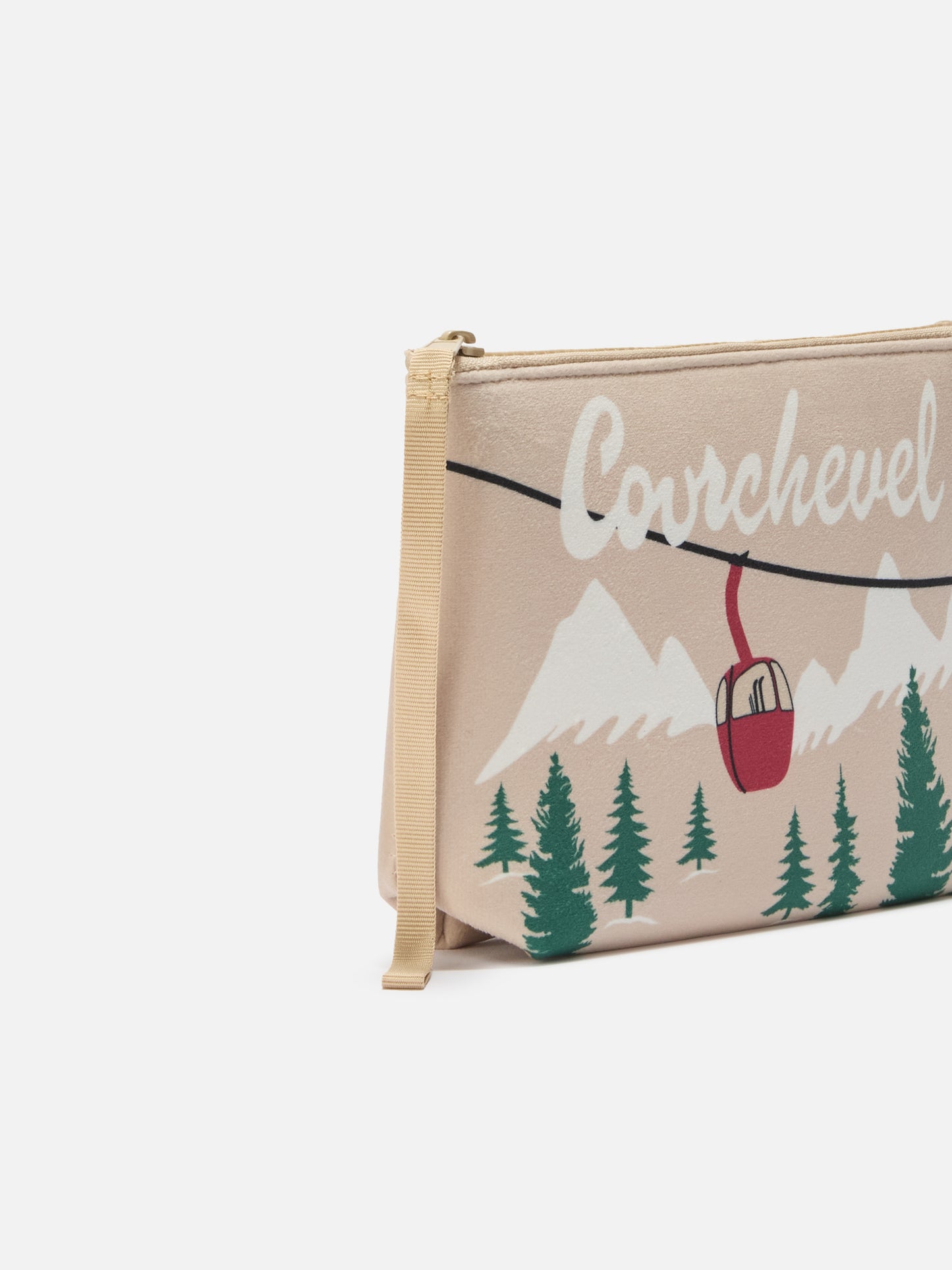 Pochette Aline effetto lana con stampa Courchevel