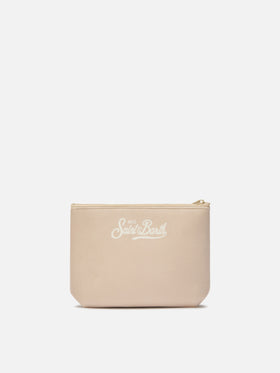 Pochette Aline effetto lana con stampa Courchevel