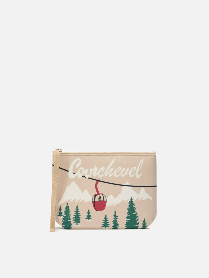 Aline Pouch in wool-effect fabric with Courchevel print