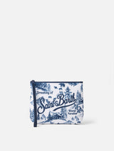 Wooly pochette Aline with toile de jouy print